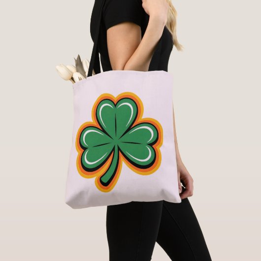 Sac à main rétro groovy trèfle de la Saint-Patrick (De près)
