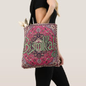 Sac à main rose et vert Bismillah persan (De près)