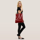 Sac à main rouge grande avec nom et initiale (Sur le modèle)