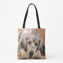 Sac à main Setter anglais | Portrait de chien Blue