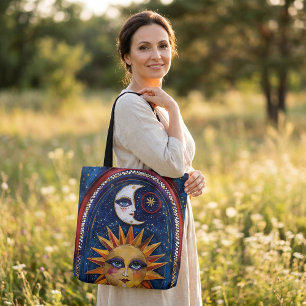 Sac à main Soleil et Lune avec Art Céleste Vibrant