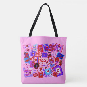 Sac à main timbres-poste de la Saint-Valentin