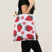 Sac à main tout simple fraises rouge vert rose (De près)