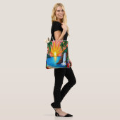 Sac à main tropical au vitrail de coucher de solei (Sur le modèle)