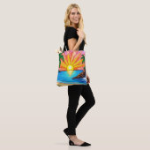 Sac à main tropical vitrail coucher de soleil (Sur le modèle)