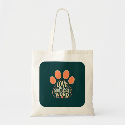 Sac à main typographie empreinte de patte pour pro (Devant)