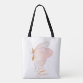 Sac à main typographique papillon rose "Vivez votr (Dos)