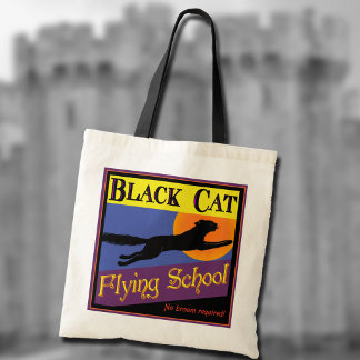 Sac à main vintage Halloween Black Cat Flying Scho