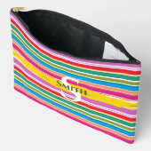 Sac à Maquillage avec Nom - HAMbWG - Rayures Colo (Ouvrir)