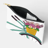 Sac à maquillage/crayon à vélo fleuri (Ouvrir)