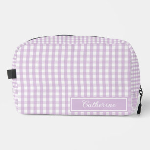 Sac à Maquillage Mignon à Carreaux Gingham Violet