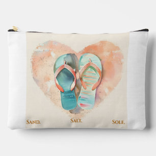 Sac à Maquillage Tongs Aquarelle de Plage