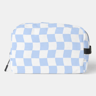 Sac à motifs damier rétro bleu pastel et blanc