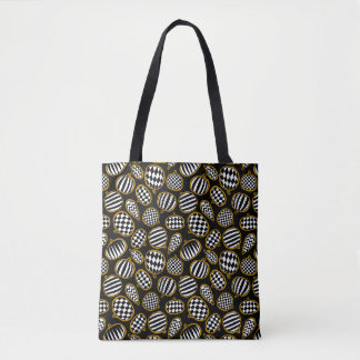 Sac à motifs de citrouille noir blanc et or