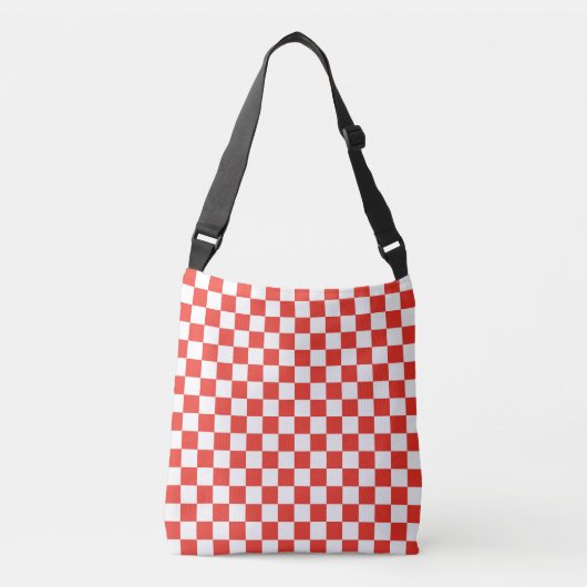 Sac à motifs en damier rouge et blanc (Devant)