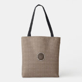 Sac à motifs Houndstooth marron avec accent or ros (Dos)