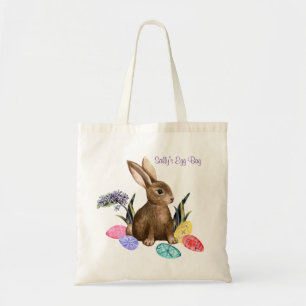 Sac à oeufs de Pâques de lapin mignon - texte modi