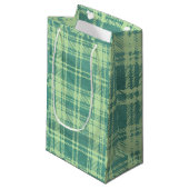 Sac à papier cadeau vert plaqué (Devant Angle)