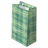 Sac à papier cadeau vert plaqué (Dos Angle)