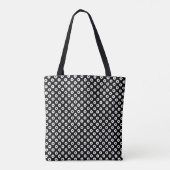 Sac à pois noir et blanc avec bande de nom (Dos)