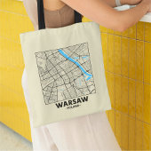 Sac à provisions avec carte de Varsovie, Pologne