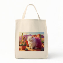 Sac à provisions avec illustration de chat