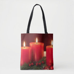 Sac à provisions de bougies de Noël romantiques