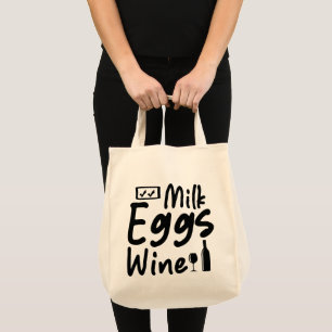 Sac à provisions de lait d'œufs de vin drôle