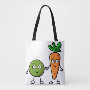 Sac à provisions de pois et de carottes