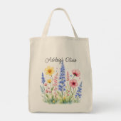 Sac à provisions de style aquarelle à fleurs sauva (Dos)