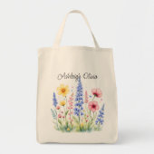 Sac à provisions de style aquarelle à fleurs sauva (Devant)