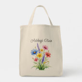 Sac à provisions de style aquarelle Bright Wildflo (Dos)
