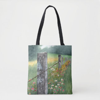 Sac à provisions en toile avec art floral aquarell