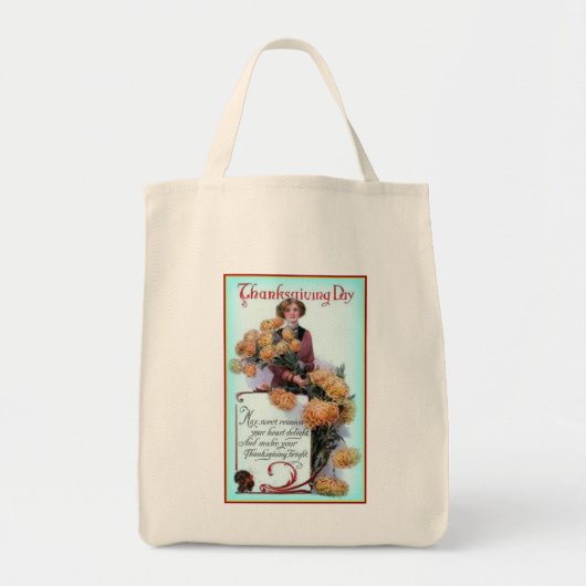 Sac à provisions en toile pour Thanksgiving (Devant)