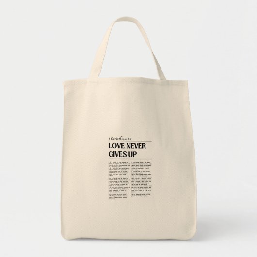Sac à provisions Love Never Gives Up (Devant)