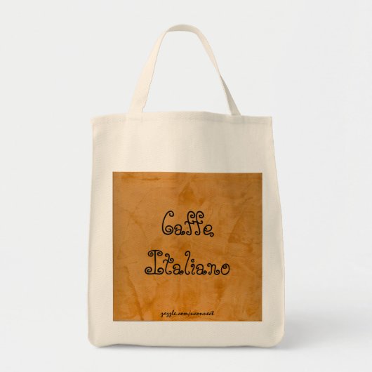 Sac à provisions orange toscan Caffe Italiano (Devant)