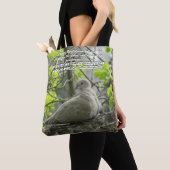 Sac à provisions recto-verso Colombe et verset bib (De près)