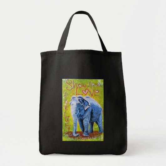 Sac à provisions réutilisable de thème d'éléphant (Devant)