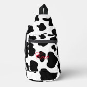 Sac à roulettes à taches de vache noires et blanch (Recto)