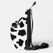 Sac à roulettes à taches de vache noires et blanch (Droite)