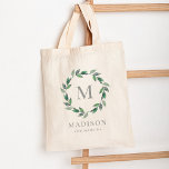 Sac à Tote à Monogramme Personnalisé Couronne Déli<br><div class="desc">Ce design charmant peut être personnalisé selon vos combinaisons de couleurs préférées. Fait un excellent cadeau ! Trouvez de la papeterie et des cadeaux élégants dans notre boutique : www.berryberrysweet.com.</div>