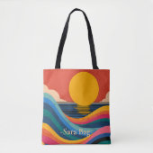 Sac à Tote Abstrait Bauhaus Vagues de Coucher de S (Devant)