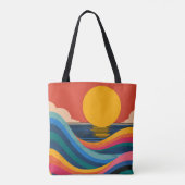 Sac à Tote Abstrait Bauhaus Vagues de Coucher de S (Dos)