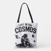Sac à Tote Astronaute Perdu dans le Cosmos Blanc (Dos)