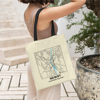 Sac à Tote Carte de la Ville de Newry, Irlande du