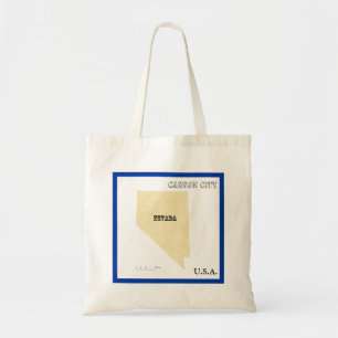 Sac à Tote - Carte du contour du Nevada avec ville