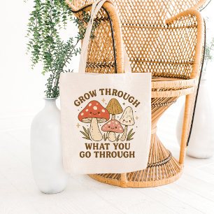 Sac à Tote Champignons Souriants & Citation de Cro