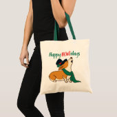 Sac à Tote Chien de Noël Corgi Chantant (Devant (produit))