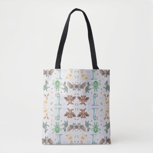 Sac à Tote de Motif Cryptide Mothman & Amis (Devant)