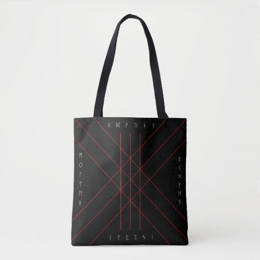 Sac à tote de runes de wyrd rouge (Devant)